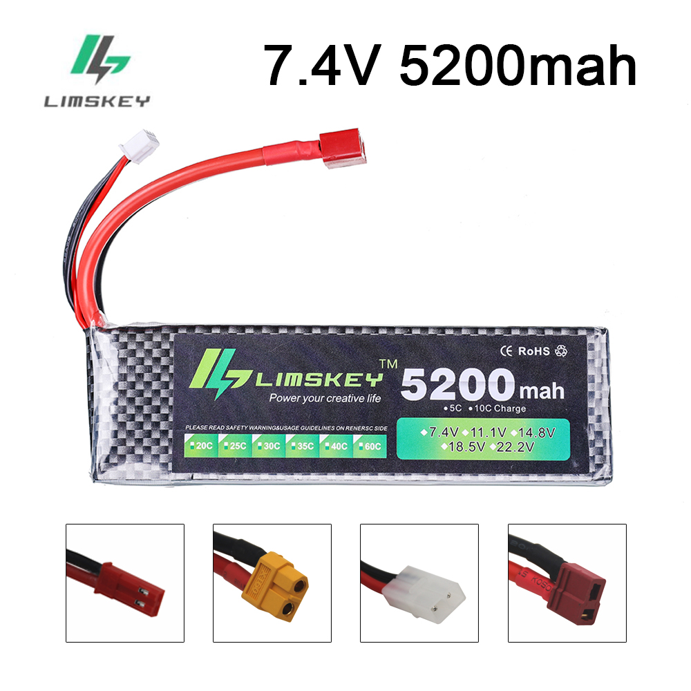 Hobby Rc Quadcopters & Multirotors - Baterai Limskey Power 7.4V 5200mAh 30C