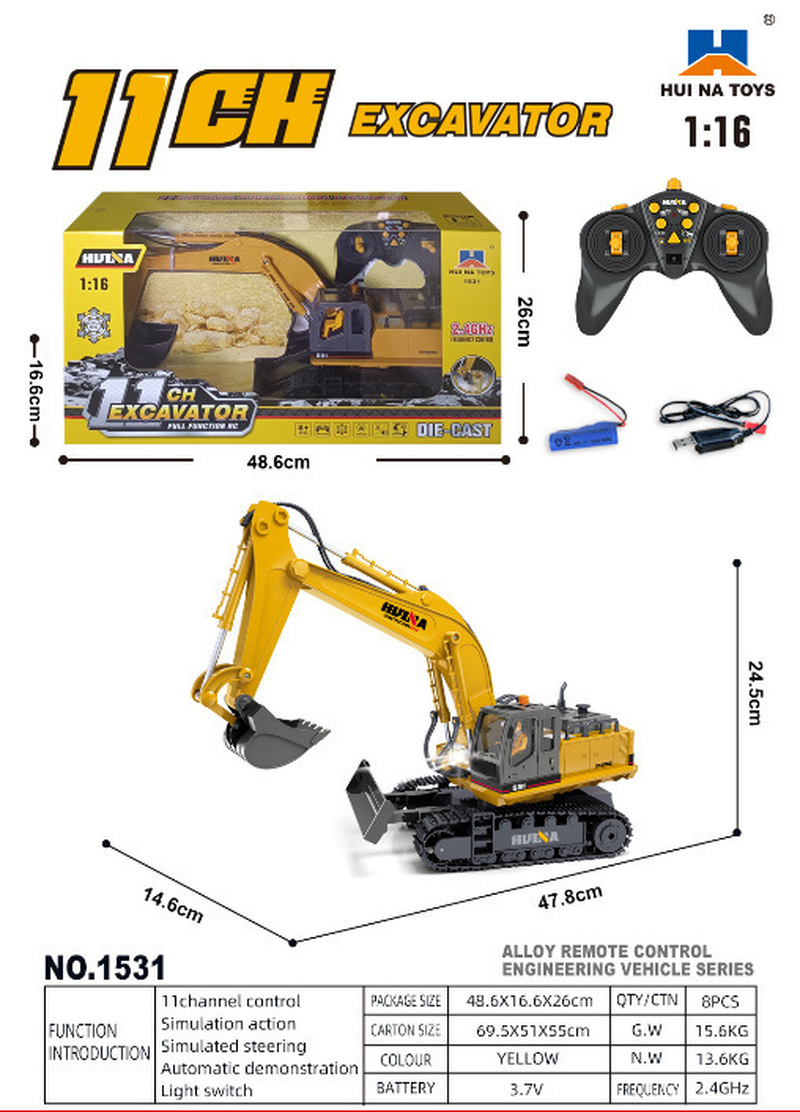 Excavator Remote Control Huina - Rc Excavator Hobby ulasan dan harga